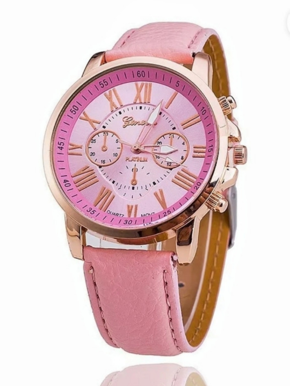 NWOT Geneva Platinum Pink Chronograph Watch.